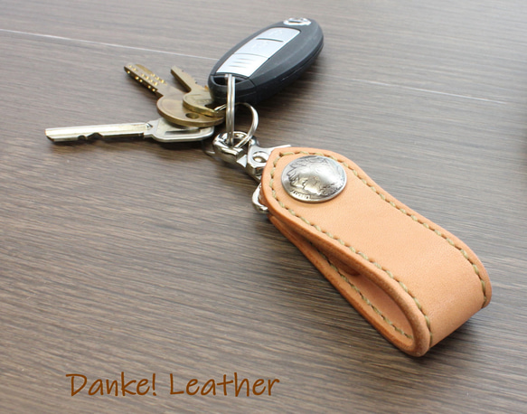 昭南サドルレザー使用】コンチョキーホルダー（5セントコインコンチョ