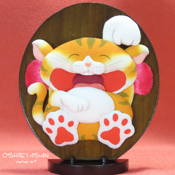 ⑭ 【ねこの創作人形】まねき猫 ちりめん細工 縮緬細工 正月飾り