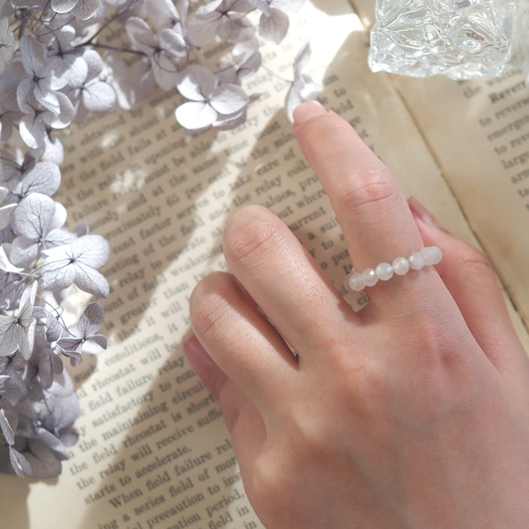 | 2way | 玫瑰石英 x 淡水珍珠戒指手環 | 耳骨夾/戒指 | 十月和六月生日石 第15張的照片