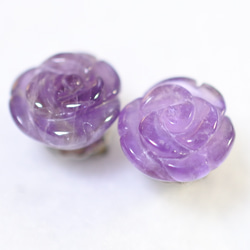 (1 件) 紫水晶玫瑰耳環（10 毫米，鈦柱） 第3張的照片