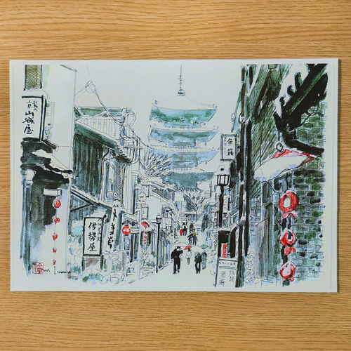 雪の中の五重塔 水彩画 水彩画制作.107（五重の塔を描く）ムッチーWATERCOLOR PROCESS