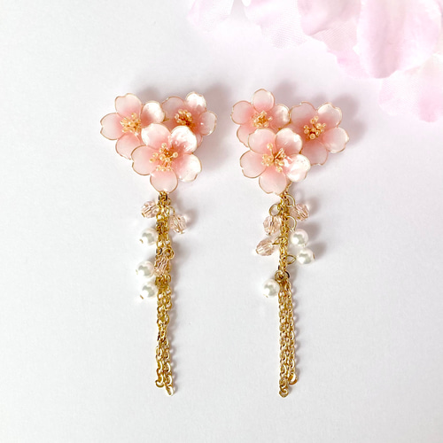 桜ハンドメイド2025』ほんのり彩る～スワロフスキーの桜～ピアス