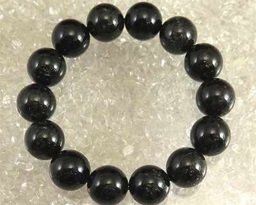 ✳ 超安価お値段‼️50年ものブレスレット数少ない黒平水晶【草入り】ルチル　鑑定付 山梨県黒平水晶（草入り黒水晶） 15mm玉ブレスレット 証明書付 66.3g