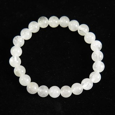 山梨県産 甲州乙女水晶 8mm玉ブレスレット 産地証明書付 16.94g【榎本通商14185】