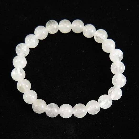 山梨県産 甲州乙女水晶 8mm玉ブレスレット 産地証明書付 16.94g【榎本