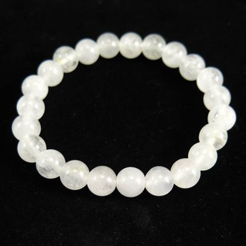 山梨県産 甲州乙女水晶 8mm玉ブレスレット 産地証明書付 16.94g【榎本