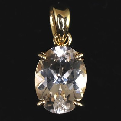 ダンビュライト 8X6mmオーバルカット K18YG ペンダントトップ 1.13g【榎本通商17723】