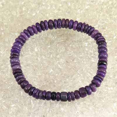 スギライト AAA 7mm ロンデル ビーズ ブレスレット 20.95ｇ【榎本通商19212】