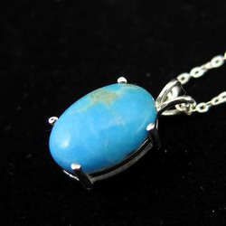 スリーピングビューティー鉱山産ターコイズ 12mmオーバル ペンダント 2.0g【榎本通商19584】 2枚目の画像