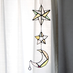 三日月のオーナメントPK2 ステンドグラス サンキャッチャー