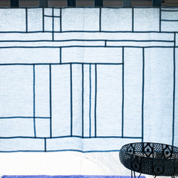陰影を愉しむリネンの飾り布C【103ｘ170・ソフトブルー・日本製リネン・間仕切りカーテン】 2枚目の画像