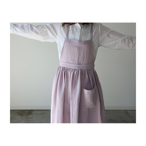 【こよしさん様引き続き専用ページ】linen＊ギャザーたっぷりエプロンワンピース こよしさん様引き続き専用ページ】linen＊ギャザーたっぷり
