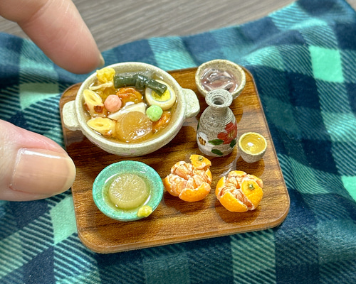 ミニチュアおでんのこたつ晩酌セットa 立体・オブジェ はらぺこ