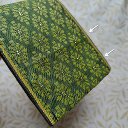 倉敷児島の畳縁(たたみべり)で作った 2つ折りカードケース 【菱菊 グリーン】 6枚目の画像