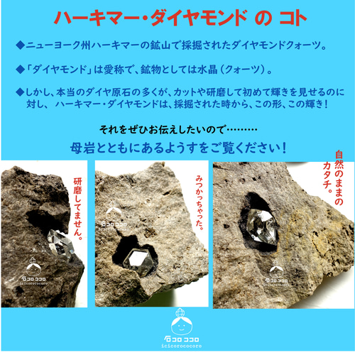 大粒と小粒の間！ハーキマー・ダイヤモンド【鹿 革紐】ペンダント 8