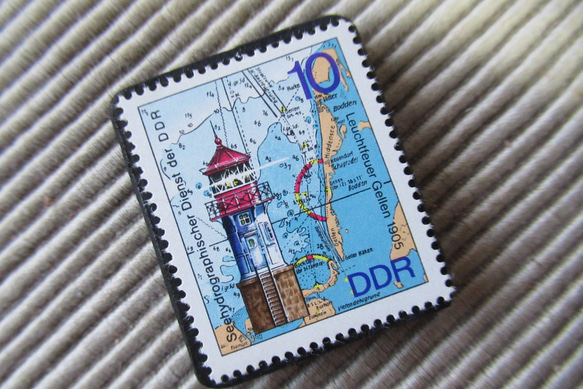 ドイツ　灯台切手ブローチ9411 2枚目の画像