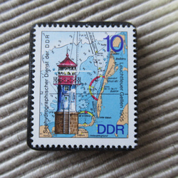 ドイツ　灯台切手ブローチ9411 1枚目の画像