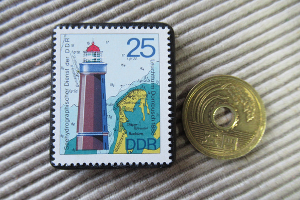 ドイツ　灯台切手ブローチ9413 3枚目の画像