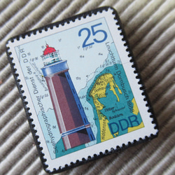 ドイツ　灯台切手ブローチ9413 2枚目の画像