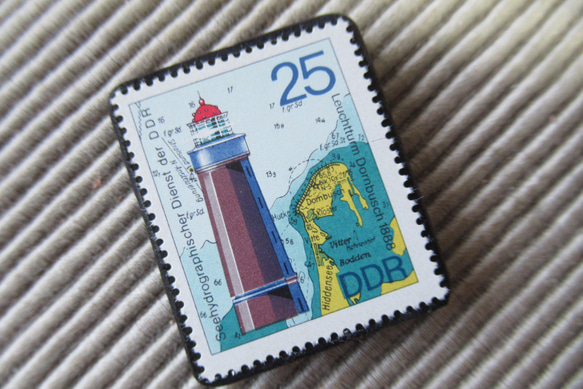 ドイツ　灯台切手ブローチ9413 2枚目の画像