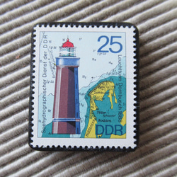 ドイツ　灯台切手ブローチ9413 1枚目の画像