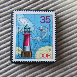 ドイツ　灯台切手ブローチ9414 1枚目の画像