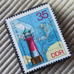 ドイツ　灯台切手ブローチ9414 2枚目の画像