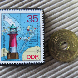 ドイツ　灯台切手ブローチ9414 3枚目の画像
