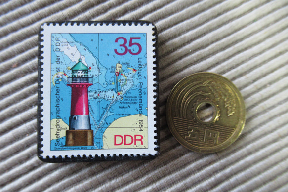 ドイツ　灯台切手ブローチ9414 3枚目の画像