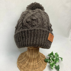 ☆ご予約者様へ○雪柄編み込みニット帽（紺&グレー) ニット帽