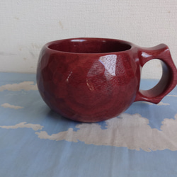 　パープルハートの一木彫りコーヒーカップ. 3枚目の画像