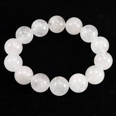 山梨県黒平水晶 Aグレード 15mm玉ブレスレット 証明書付 66.9g【榎本通商32443】