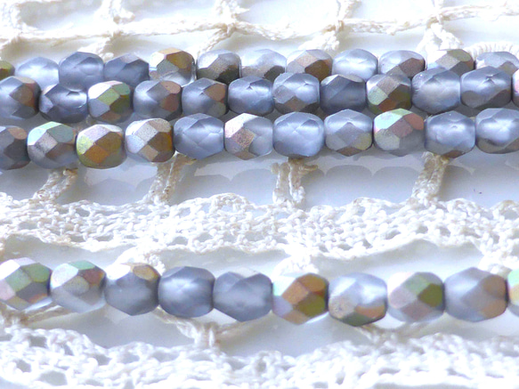 FPマット大人青紫　チェコビーズCzech Glass Beads10個 1枚目の画像
