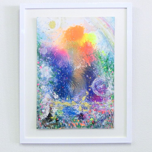 原画「森の息吹」(A) 額サイズ43×53㎝ パワーアート 絵画 息吹 友也 