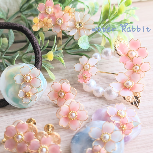 桜のブローチ～菫～ 2way 桜刺繍ブローチ(ピンク)【受注制作】