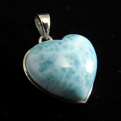 ラリマー  3A-  17mmハート　ペンダントトップ 6.0g【榎本通商40695】