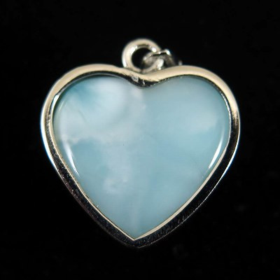 ラリマー  3A-  17mmハート　ペンダントトップ 6.0g【榎本通商40695】