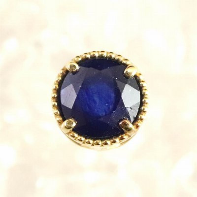 サファイア 5mmラウンド ペンダントトップ　チャーム　K18YG　0.46ｇ【榎本通商40993】