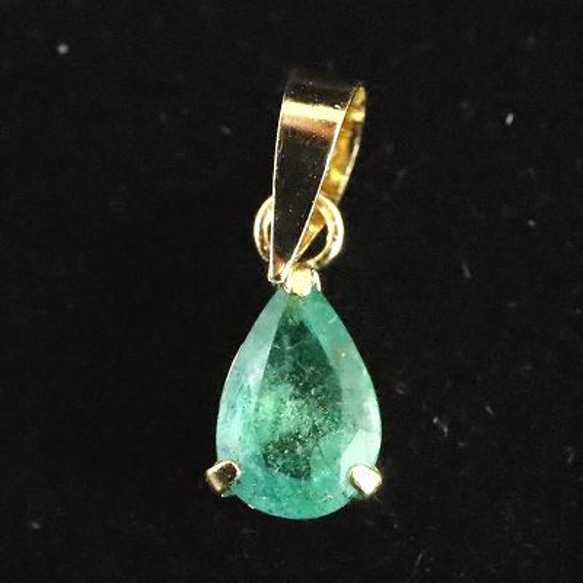 エメラルドペンダントトップ　18k ビズー公式】エメラルド ダイヤモンド K18(18金) ペンダント