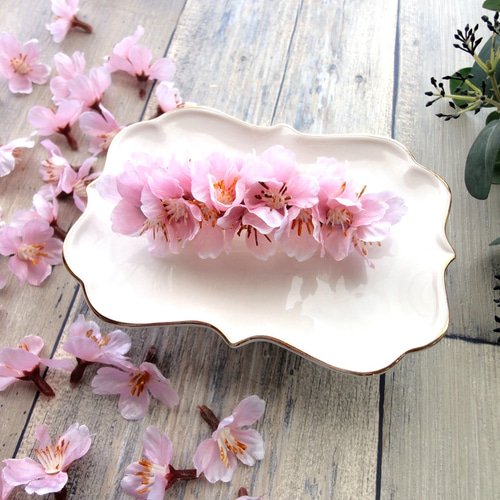恋桜のバレッタ □ 薄ピンク色の可憐な桜 バレッタ Humming Bird 通販