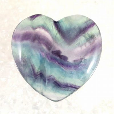 H&E社 フローライト 蛍石 40mmハート 28.8g【榎本通商47194】