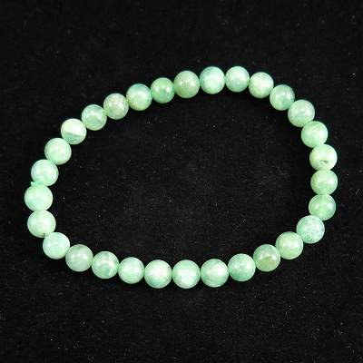 ブラジル産 エメラルド ミルキーグリーン AAA+ 6mm玉ブレスレット 10.0g【榎本通商47349】