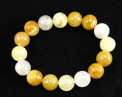 静岡水晶 マルチカラー 12mm玉ブレスレット SAグレード 39.5g 証明書付