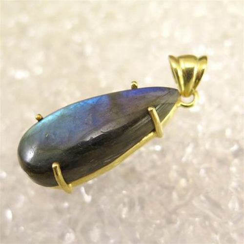 ゴルチエ　ラブラドライトペンダント ブルー ラブラドライト 32mmティアドロップ ペンダントトップ