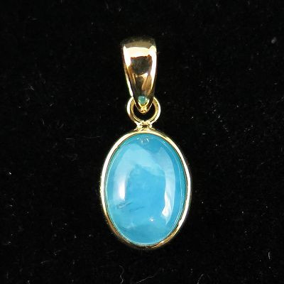 ヘミモルファイト 7.5mmオーバル ペンダントトップ K18YG  0.74g【榎本通商58637】