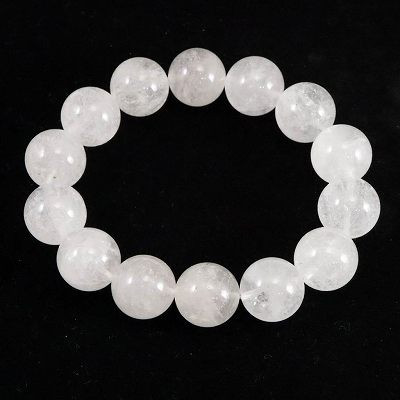 山梨県黒平水晶 Aグレード 15mm玉ブレスレット 証明書付 66.6g【榎本通商58776】