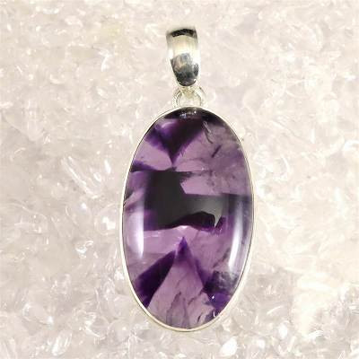 トラピッチェアメジスト　28mmオーバルカボション ペンダントトップ 9.8g【榎本通商60584】