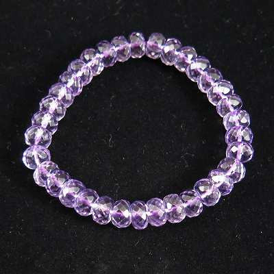 ラベンダーアメジスト 8.5mm 繊細ボタンカットブレスレット  23.1g　 【榎本通商61283】