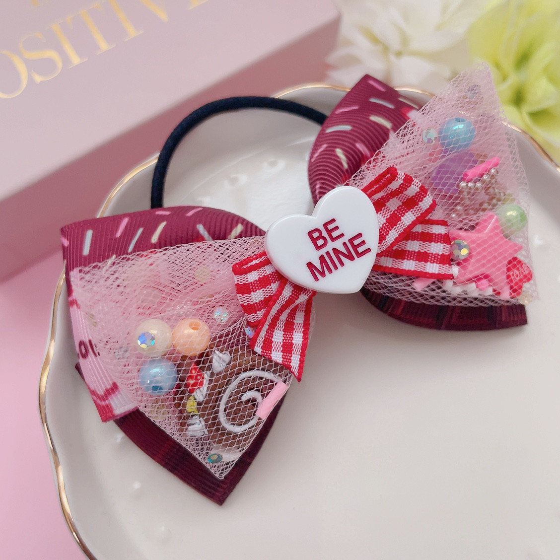 ♡ぷっくりハート ベビーキッズヘアクリップ ヘアゴム ベビー