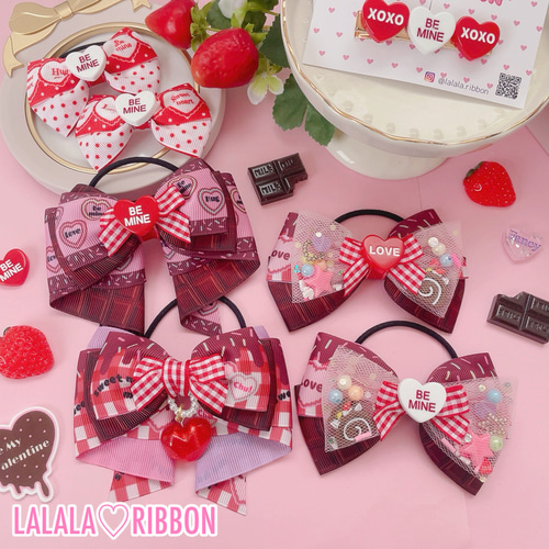 チョコ バレンタイン♡ カノンリボン ロング ハンドメイド リボン